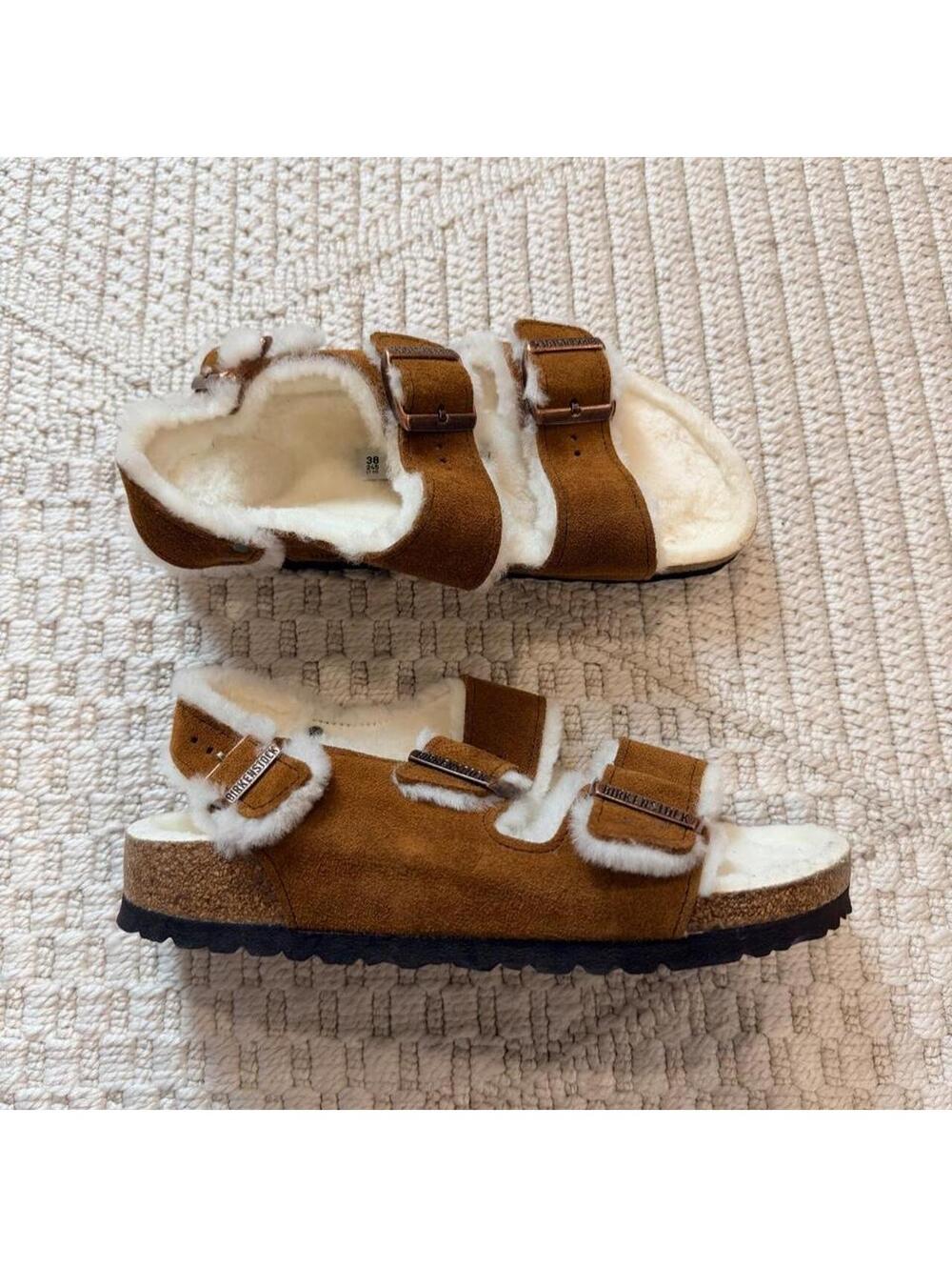Birkenstock Milano Shearling Sandals - Picture 4 of 11